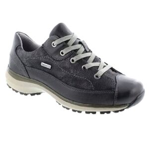 Romika Womens Shoes Size 37/6.5 Black & Gray Leather Lace-Up Top Dry Tex New